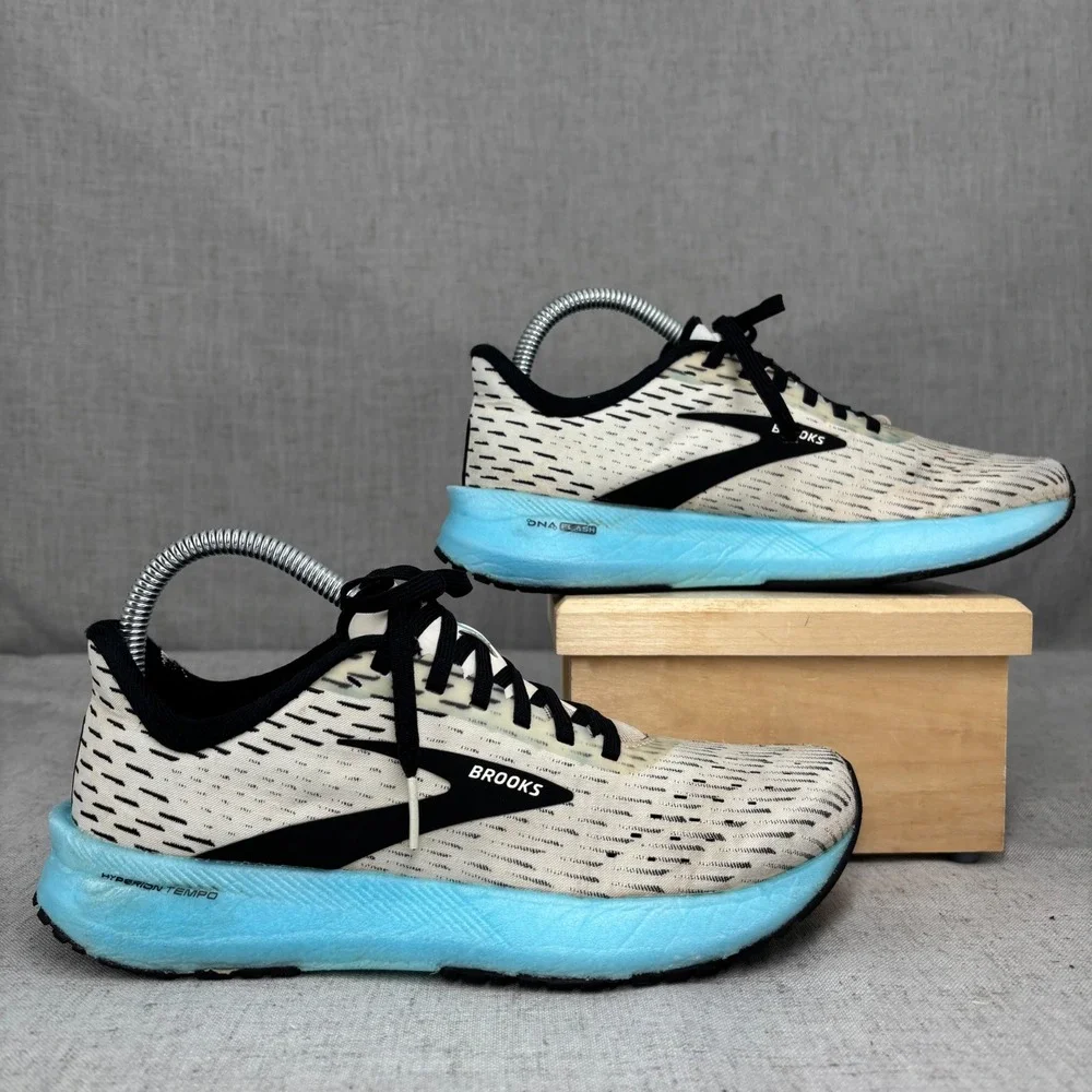 Brooks Hyperion Tempo Running Shoes White Black Blue Mesh Sneaker‎ Women's 7.5